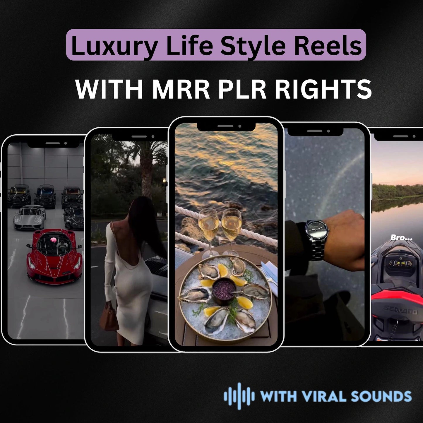 30.000+ Viral Luxury Rich Lifestyle Videos Reels, Cars, Yacht, Plane, Millionaire, TikTok, Instagram, YouTube, Digital Marketing, MRR, PLR