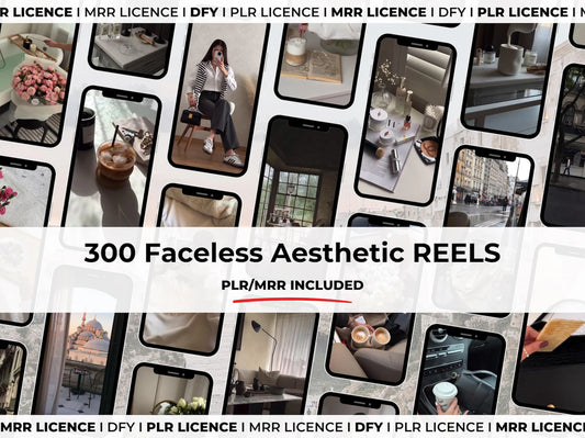 PLR MRR 300 Faceless Aesthetic Instagram Reels - Luxury Aesthetic Lifestyle Videos - Faceless Instagram Videos - Faceless Marketing Reels
