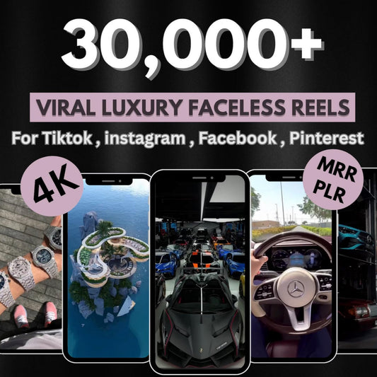 30.000+ Viral Luxury Rich Lifestyle Videos Reels, Cars, Yacht, Plane, Millionaire, TikTok, Instagram, YouTube, Digital Marketing, MRR, PLR